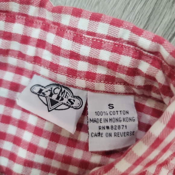 Acme kids vintage Sylvester snd tweety bird button up checkard shirt size small. - Picture 3 of 7